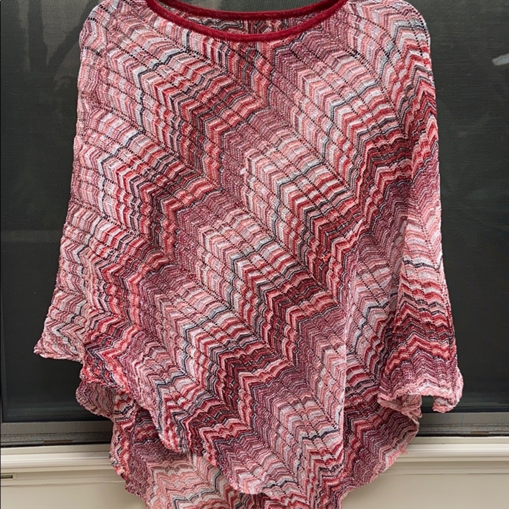 Missoni Multi-colored Chevron Design Knit Shawl